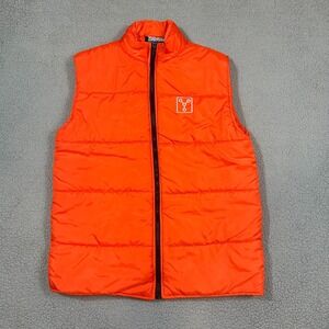 Back to the Future OUTATIME California Plate Puffer Vest Lootwear Orange Large